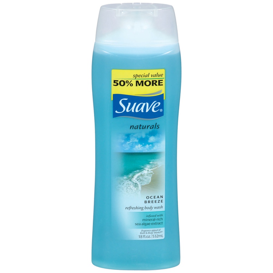 slide 1 of 3, Suave Naturals Ocean Breeze Body Wash, 12 oz