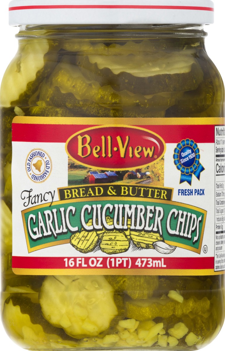 slide 6 of 13, Bell-View Garlic Cucumber Chips, Bread & Butter, Fresh Pack, 16 oz