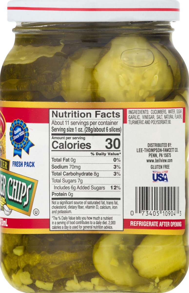 slide 7 of 13, Bell-View Garlic Cucumber Chips, Bread & Butter, Fresh Pack, 16 oz