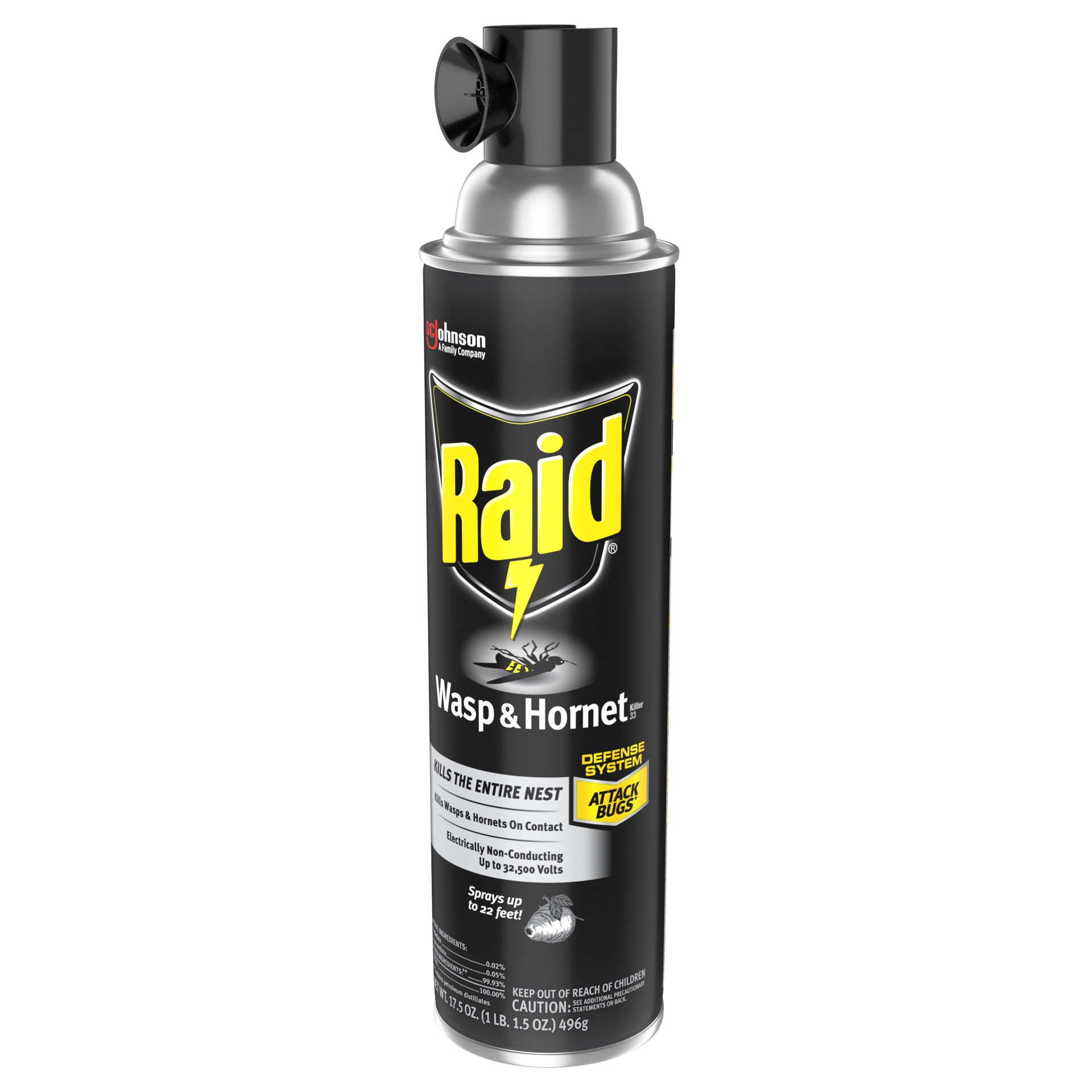 slide 4 of 5, Raid Wasp & Hornet Killer 33, Outdoor Flying Insect Spray, 17.5 oz, 17.5 oz