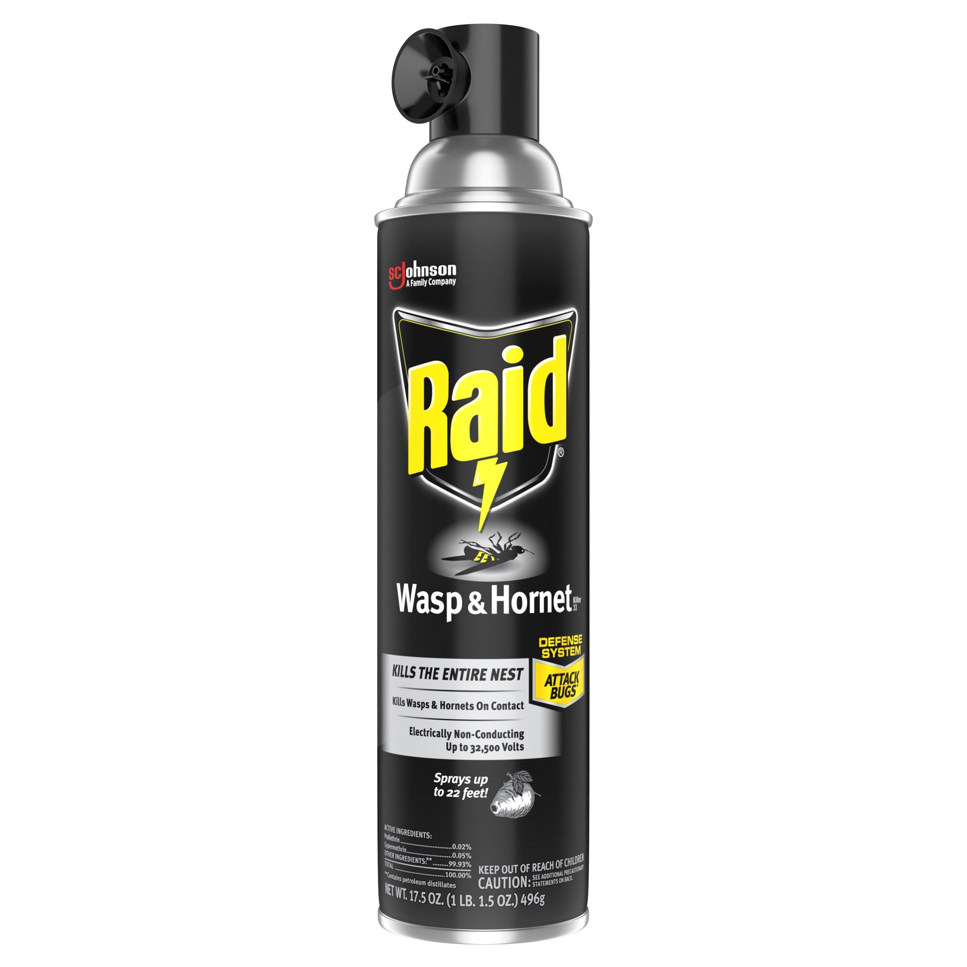 slide 1 of 5, Raid Wasp & Hornet Killer 33, Outdoor Flying Insect Spray, 17.5 oz, 17.5 oz