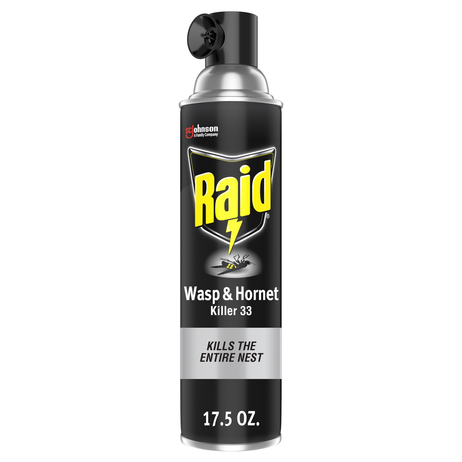 slide 5 of 5, Raid Wasp & Hornet Killer 33, Outdoor Flying Insect Spray, 17.5 oz, 17.5 oz