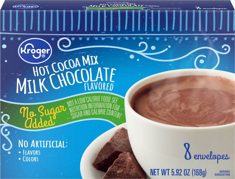 slide 1 of 5, Kroger No Sugar Added Cocoa Mix, 8 ct / 5.92 oz