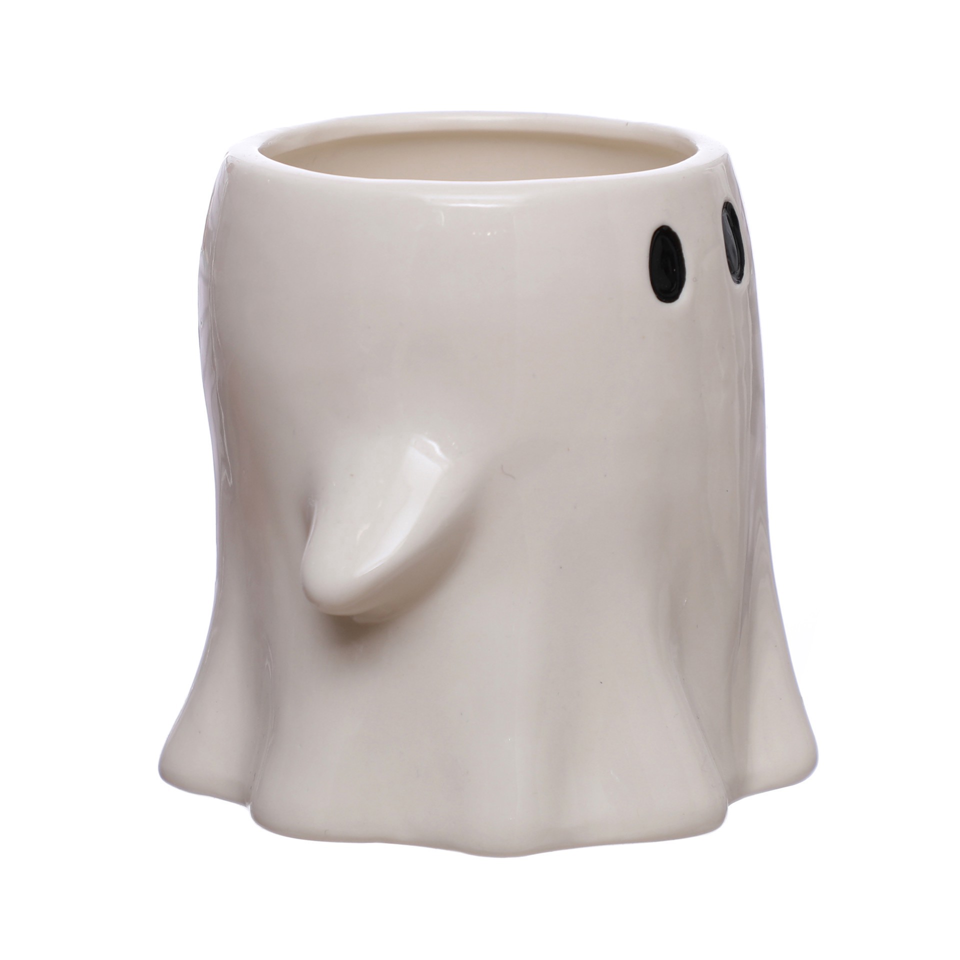 slide 3 of 3, 5.25" White Ghost Ceramic Decorative Container By Ashland, 5.25 in x 4.75 in x 4.75 in
