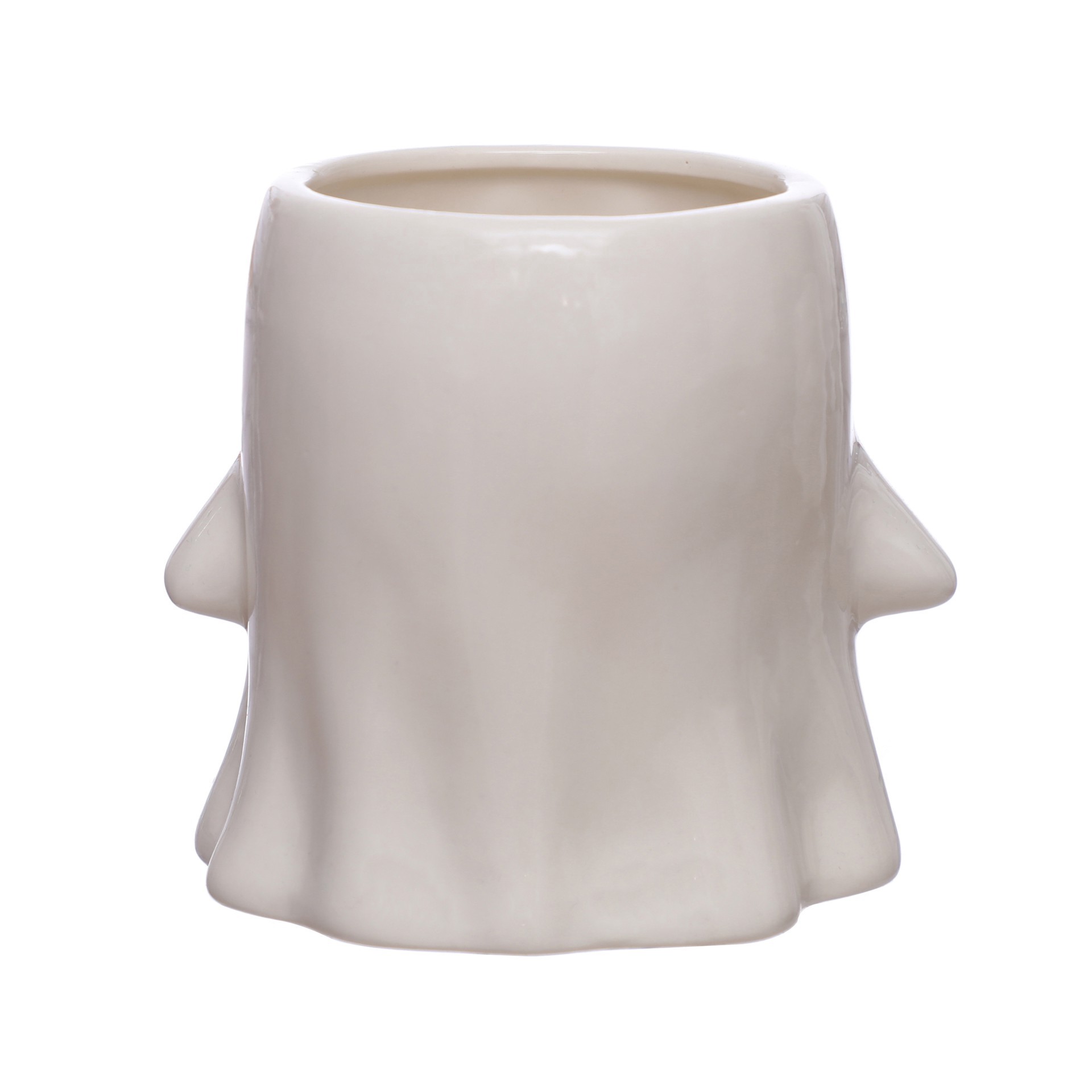 slide 2 of 3, 5.25" White Ghost Ceramic Decorative Container By Ashland, 5.25 in x 4.75 in x 4.75 in