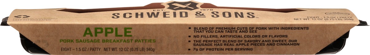 slide 4 of 9, Schweid & Sons Apple Pork Sausage, 8 ct; 12 oz