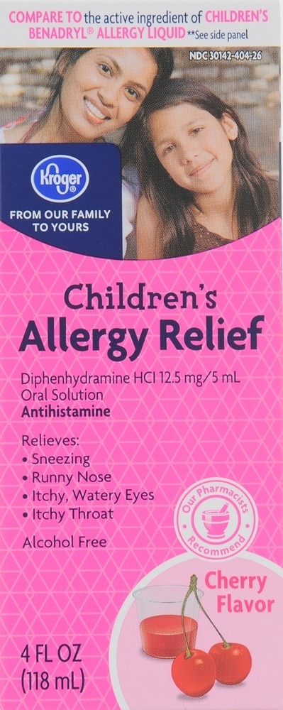 slide 1 of 6, Kroger Children's Cherry Allergy Relief, 4 oz