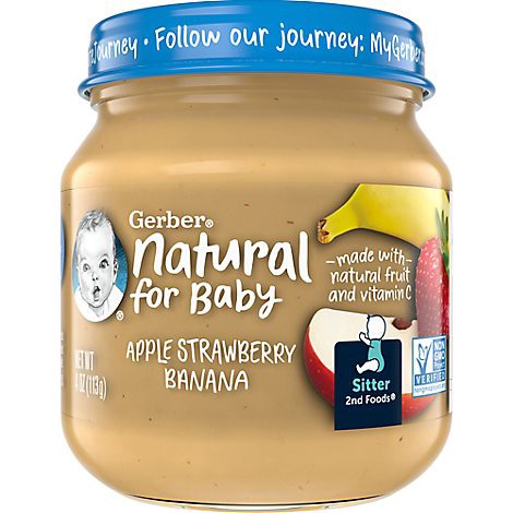 slide 1 of 5, Gerber 2nd Foods Natural for Baby Baby Food, Apple Strawberry Banana, 4 oz Jar, 4 oz