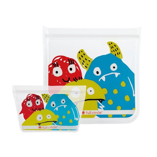 slide 1 of 1, Full Circle Monster Reusable Lunch Bag Set, 2 ct