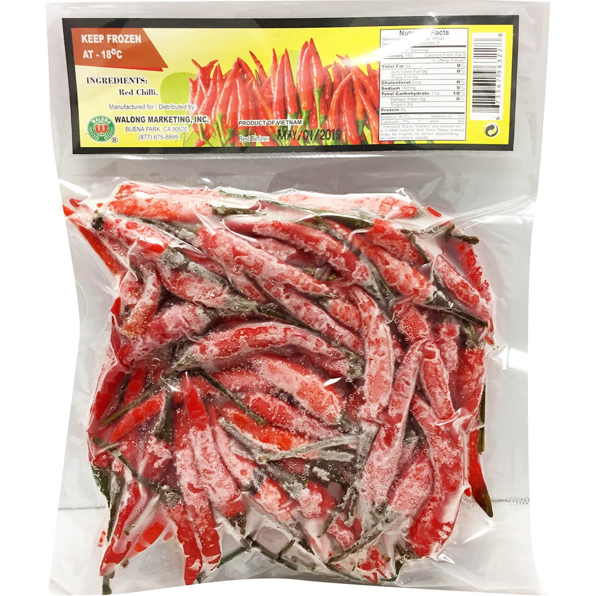 slide 1 of 1, SunVoi Frozen Red Chilli, 170 gram