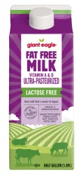 Giant Eagle Milk, Fat Free, Vitamin A & D, Lactose Free