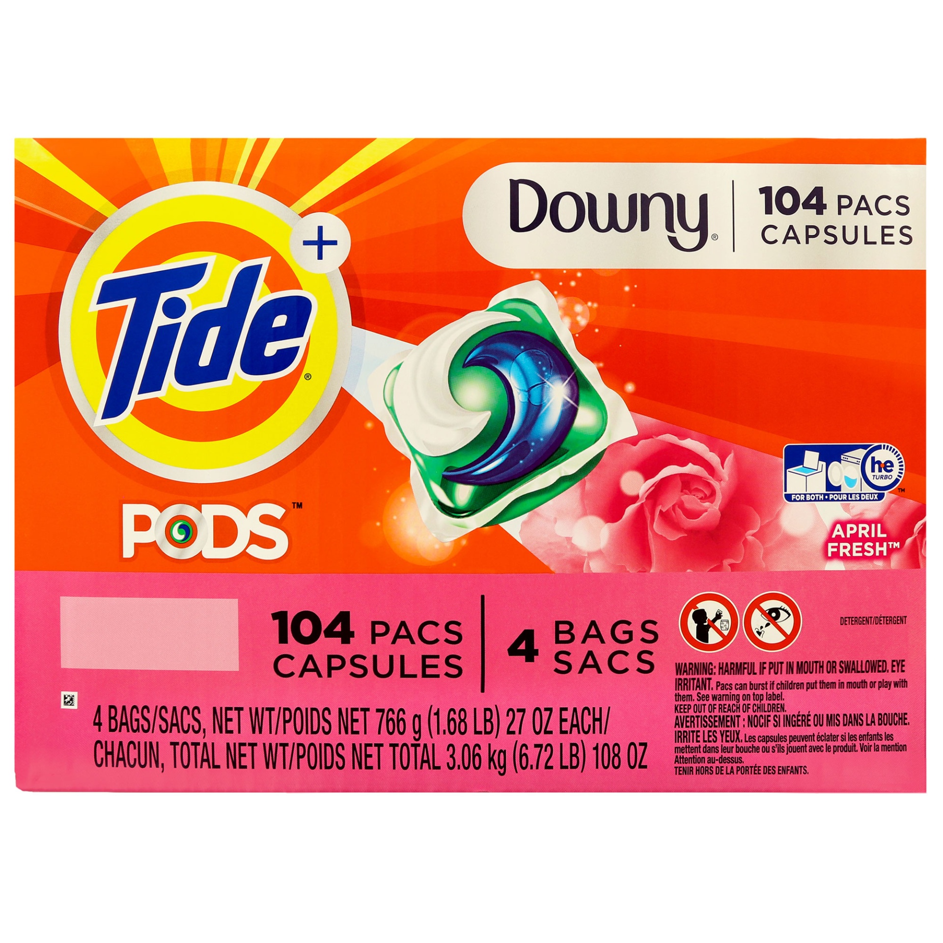 slide 1 of 2, Tide Pods With Downy April Fresh, 104 ct