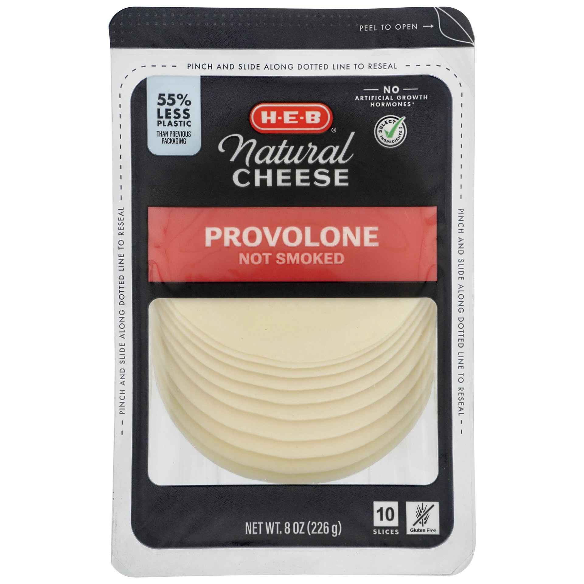 slide 1 of 1, H-E-B Provolone Thin Sliced Cheese, 10 ct