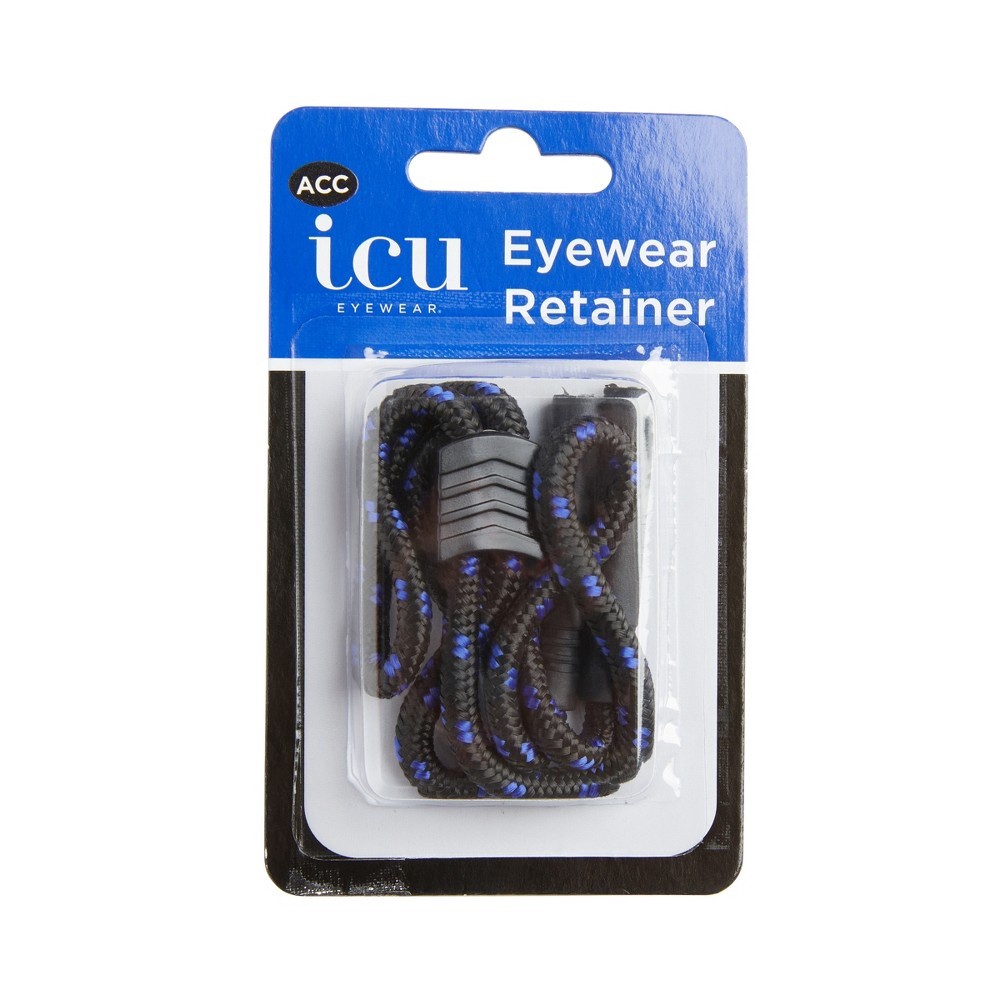 slide 2 of 2, ICU Eyewear Black and Blue Active Eyeglass Rope with Rubber Tips, 1 ct