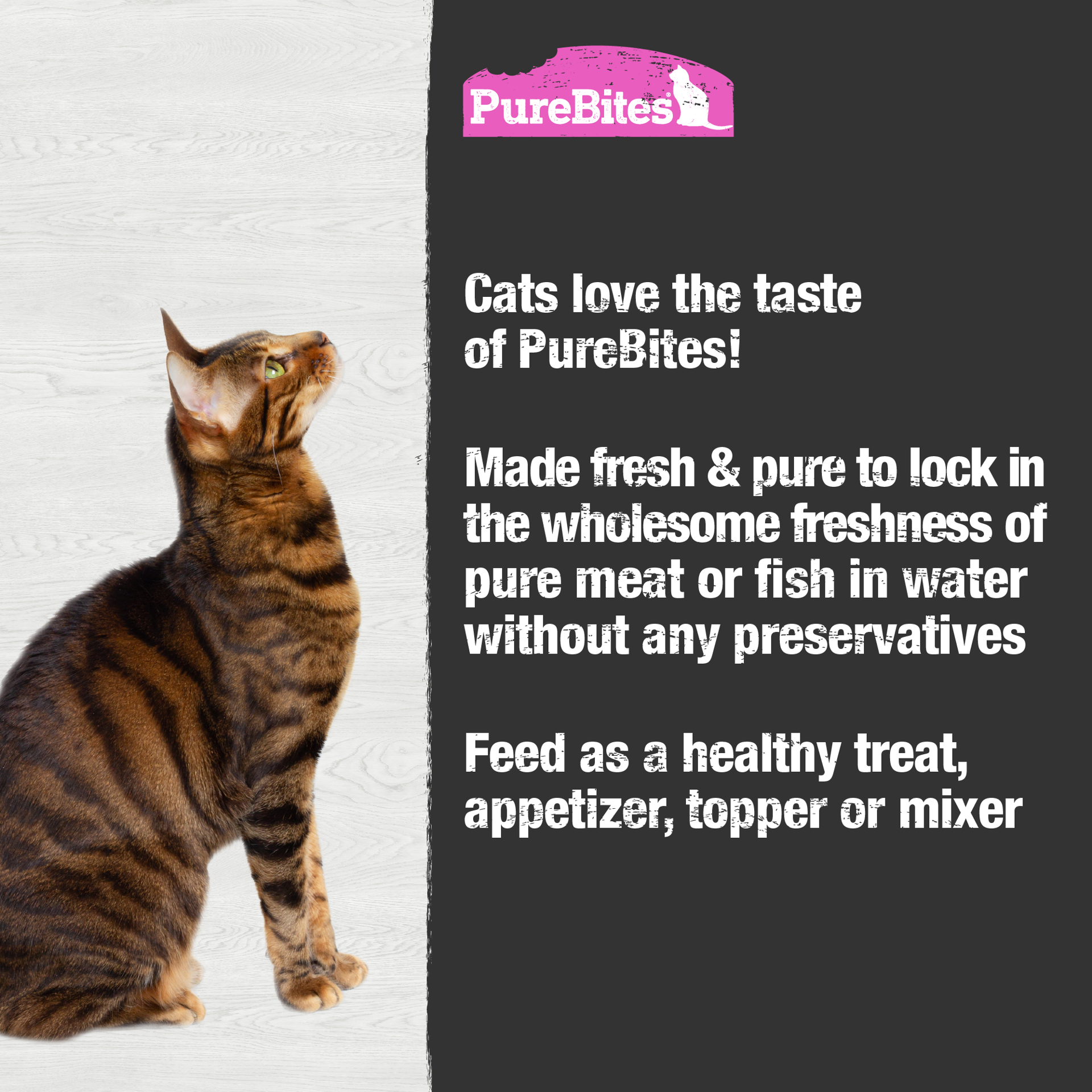 slide 5 of 5, PureBites Wet Mixers | Tuna & Salmon | only 3 ingredients | 12-pack, 50 gram