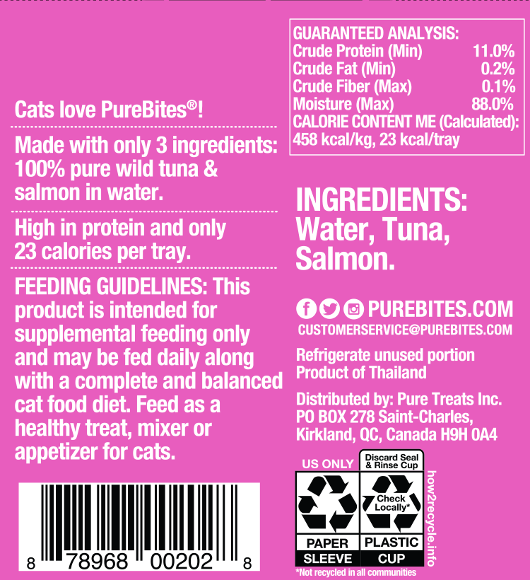 slide 3 of 5, PureBites Wet Mixers | Tuna & Salmon | only 3 ingredients | 12-pack, 50 gram
