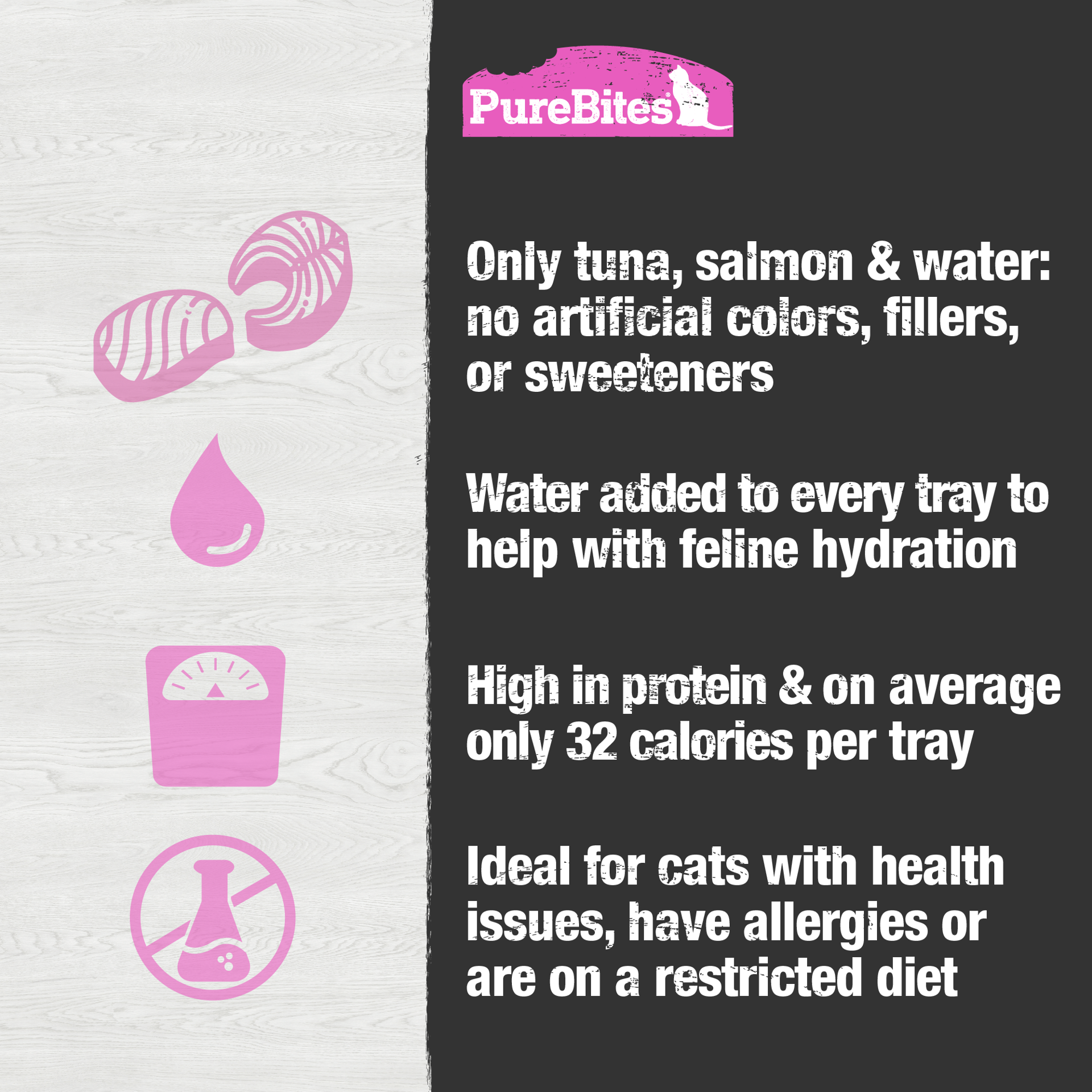 slide 2 of 5, PureBites Wet Mixers | Tuna & Salmon | only 3 ingredients | 12-pack, 50 gram