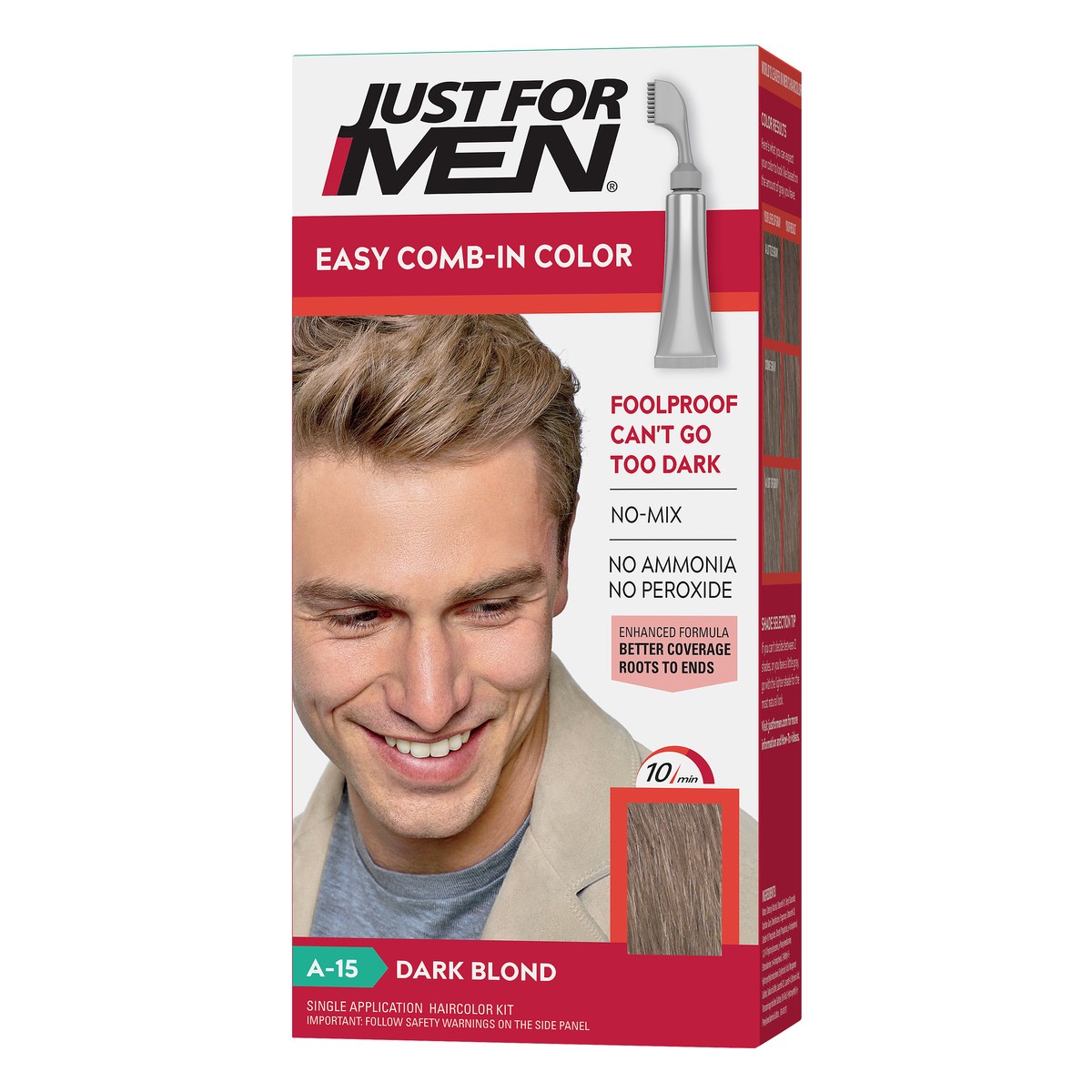 slide 3 of 8, Just for Men Easy Comb-In Color A-15 Dark Blond Single Application Haircolor Kit 1 ea, 1 ct