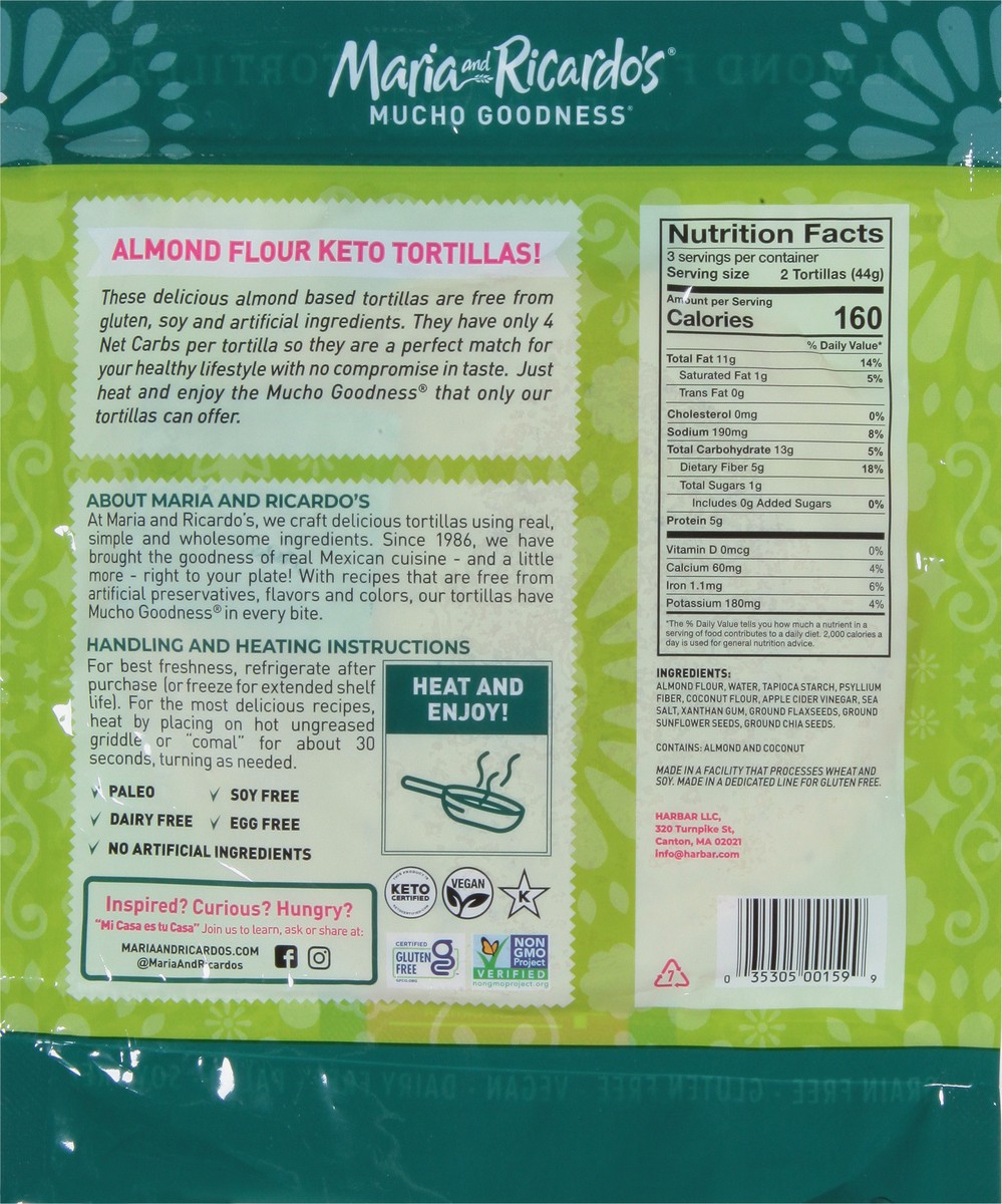 slide 9 of 9, Maria & Ricardo's Flax & Seeds Keto Almond Flour Tortillas 6 ea, 6 ct