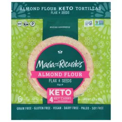 Maria & Ricardo's Flax & Seeds Keto Almond Flour Tortillas 6 ea