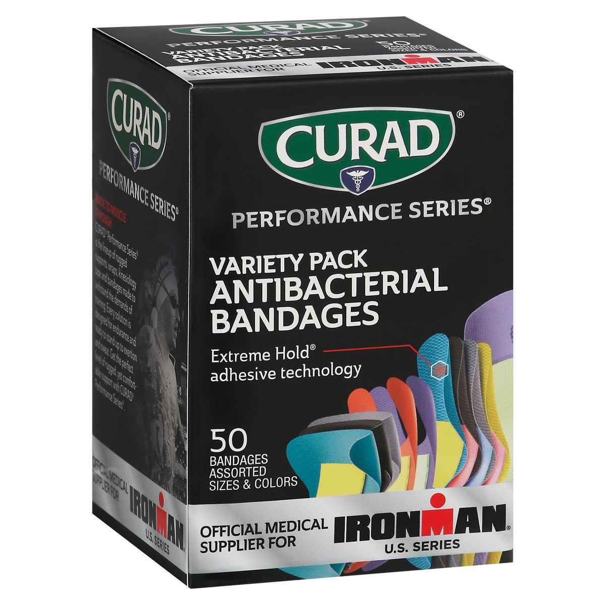 slide 5 of 11, Curad Performance Series Antibacterial Bandages Variety Pack 50 ea, 50 ct
