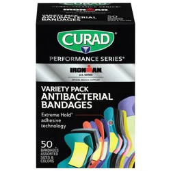 Curad Performance Series Antibacterial Bandages Variety Pack, 50 ct