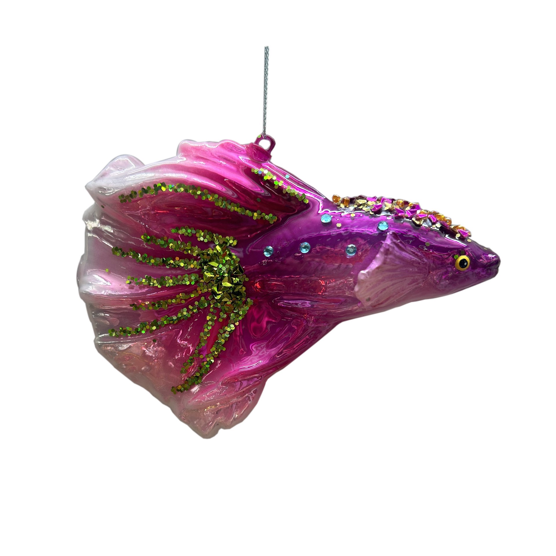 slide 2 of 2, 5" Pink Fish Glass Ornament By Ashland, 5 in