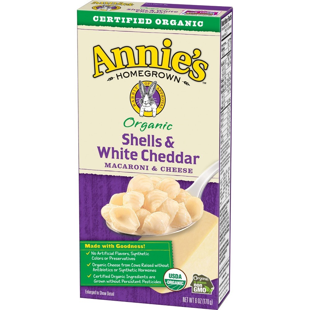 slide 3 of 3, Annie's Homegrown Organic Macaroni & Cheese Shells & White Cheddar, 6 oz
