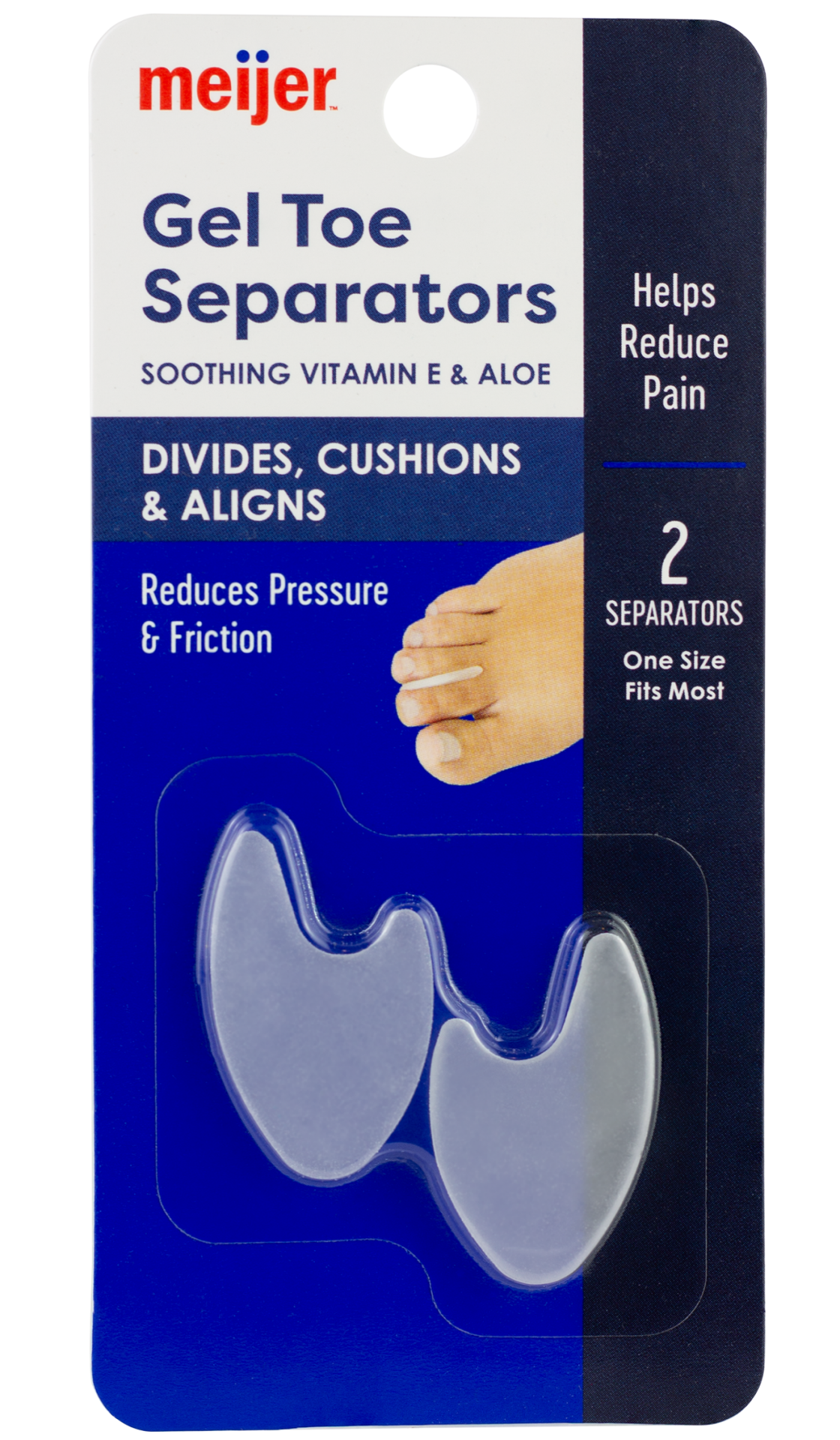 slide 1 of 2, Meijer Gel Toe Separators, 2 ct