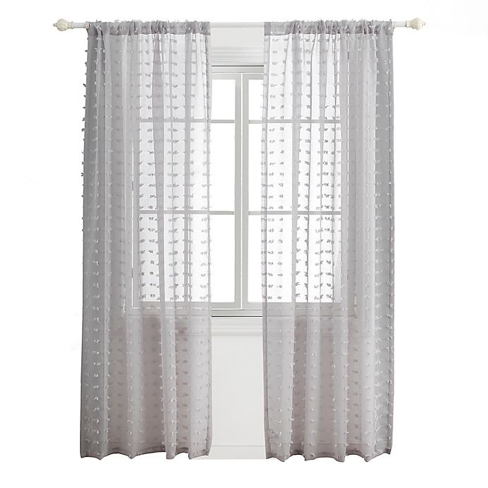 slide 2 of 4, Levtex Baby Tufted Overlay Window Curtain Panel - Grey, 84 in