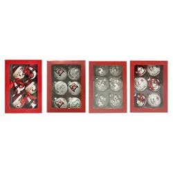 Ssel 6ct Gltr Glass Ornaments - EA