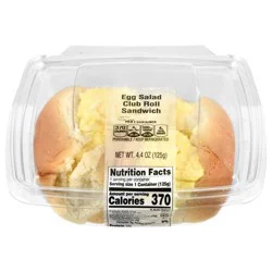 Stop & Shop Deli Egg Salad Club Roll Sandwich