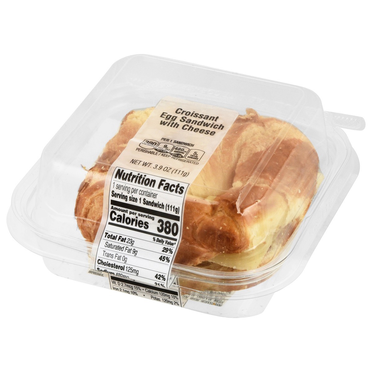 slide 3 of 4, Stop & Shop Deli Croissant Egg Sandwich with Cheese, 3.9 oz