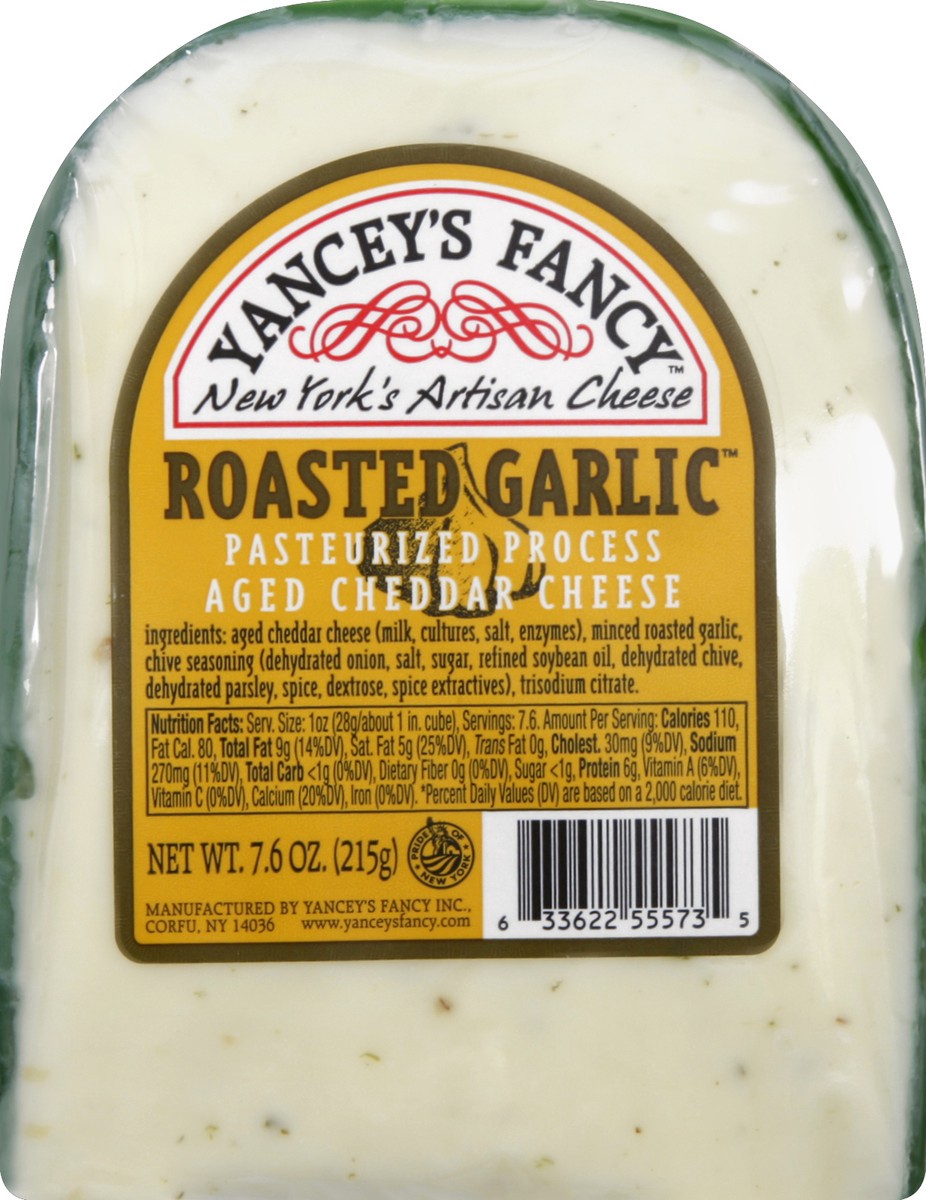 slide 5 of 5, Yancey's Fancy Cheddar/Garlic Wedge Cheese, 7.6 oz