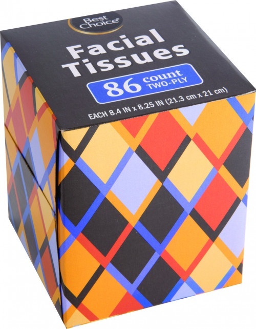 slide 1 of 1, Best Choice Facial Tissue Cube, 86 ct