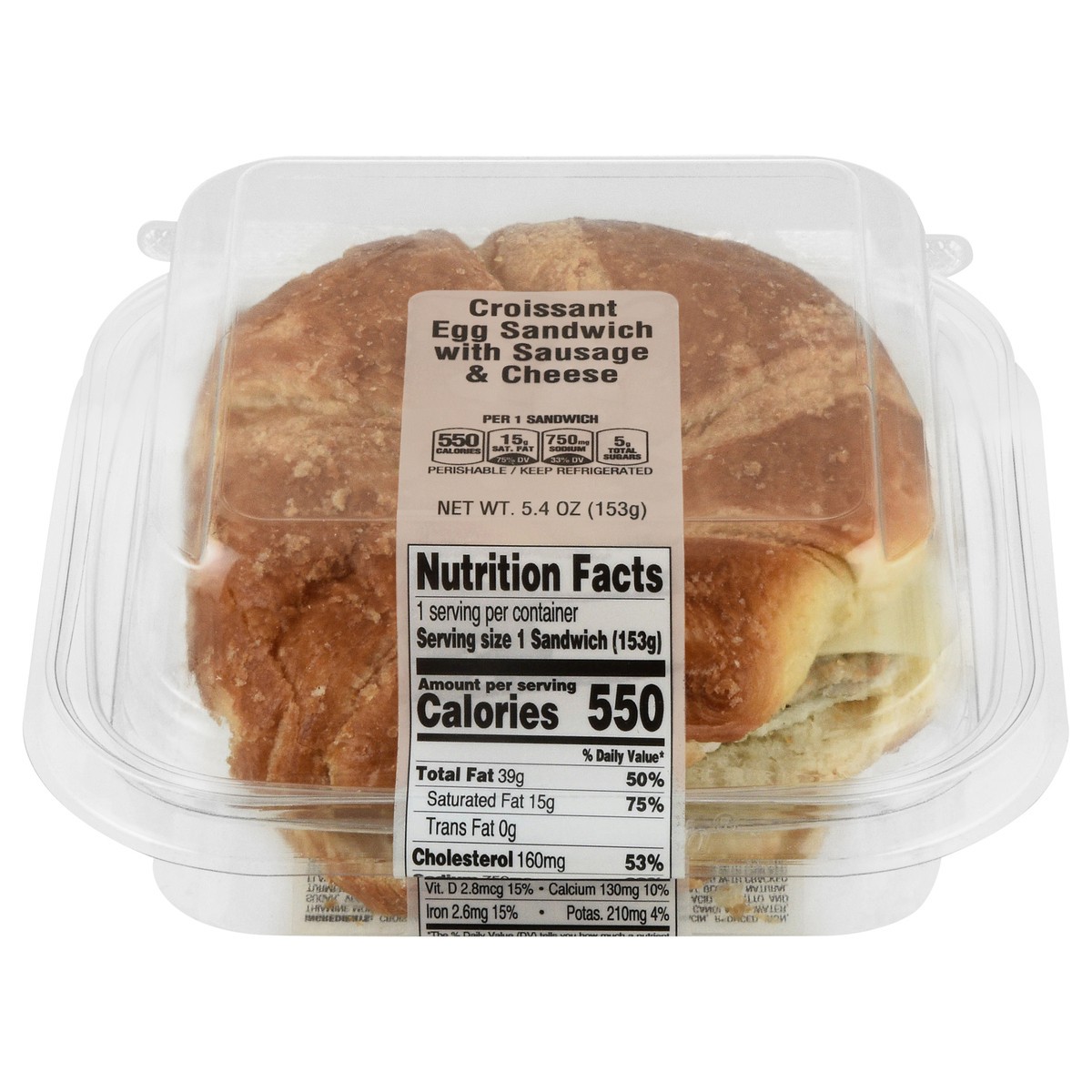 slide 2 of 4, Stop & Shop Deli Croissant Egg Sandwich with Sausage & Cheese, 5.4 oz