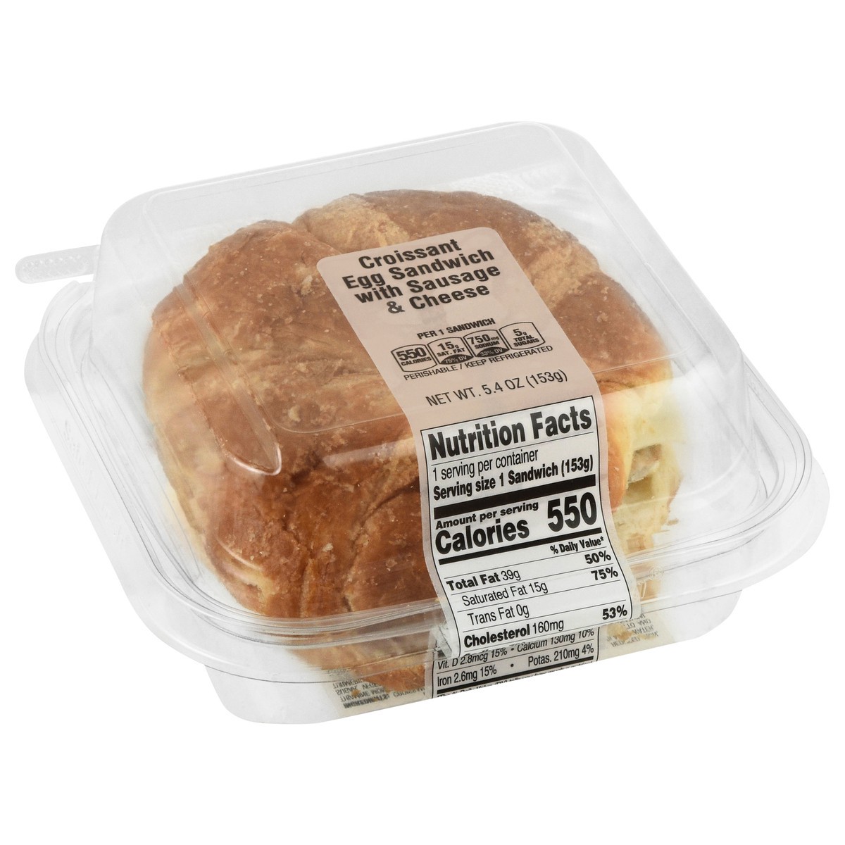 slide 3 of 4, Stop & Shop Deli Croissant Egg Sandwich with Sausage & Cheese, 5.4 oz