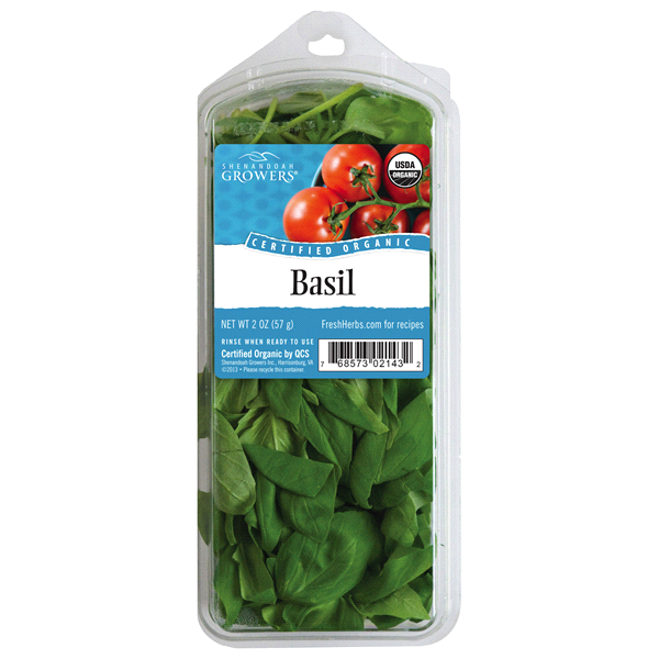 slide 1 of 1, Shenandoah Growers Organic Basil, 4 oz