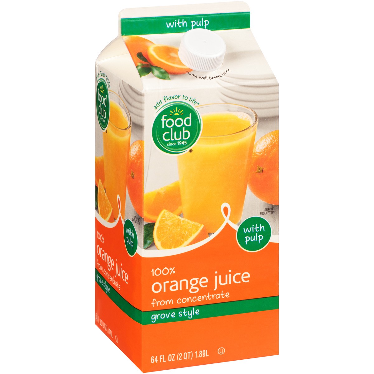 slide 9 of 10, Food Club Orange Juice Pulp Reconstituted - 64 oz, 64 oz