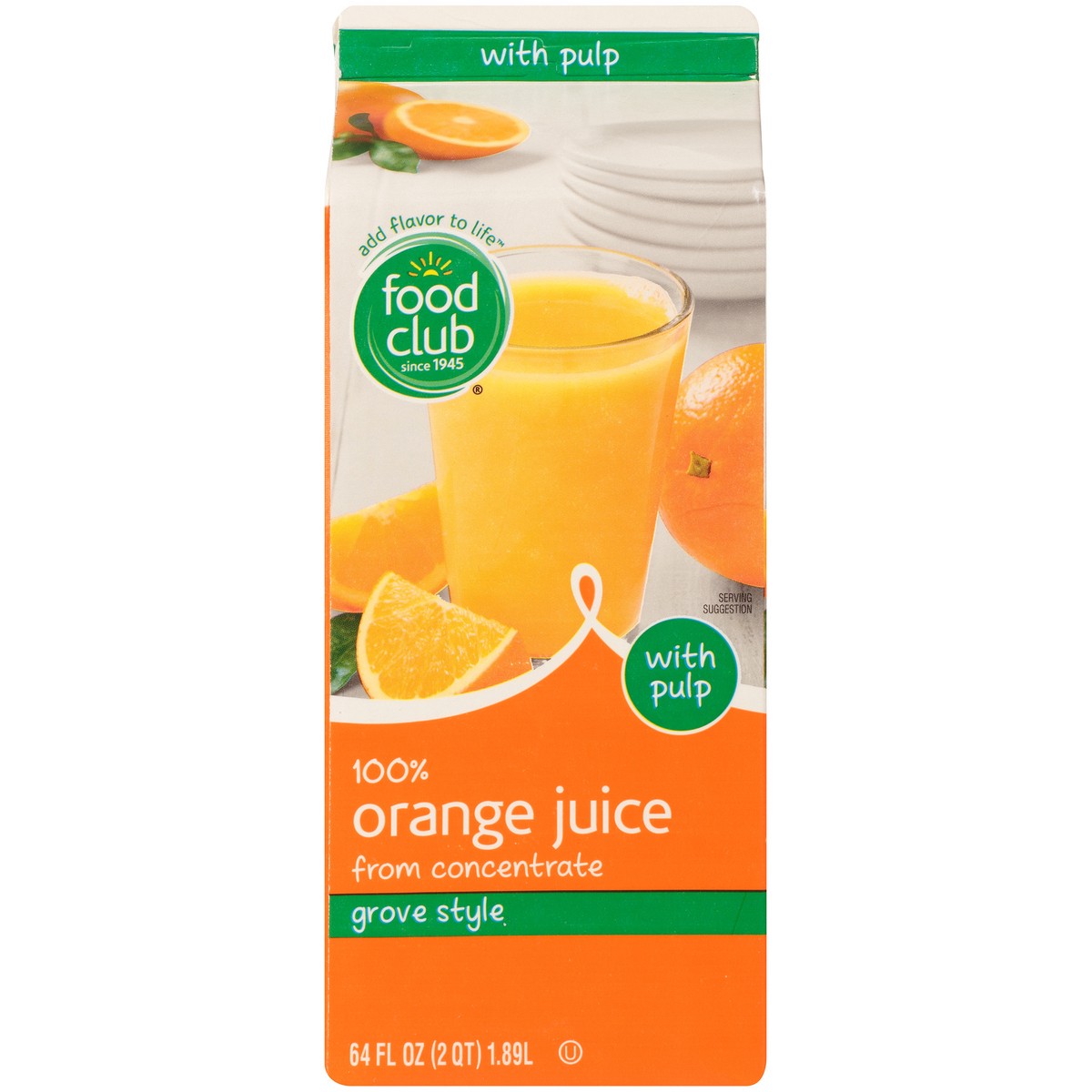 slide 4 of 10, Food Club Orange Juice Pulp Reconstituted - 64 oz, 64 oz