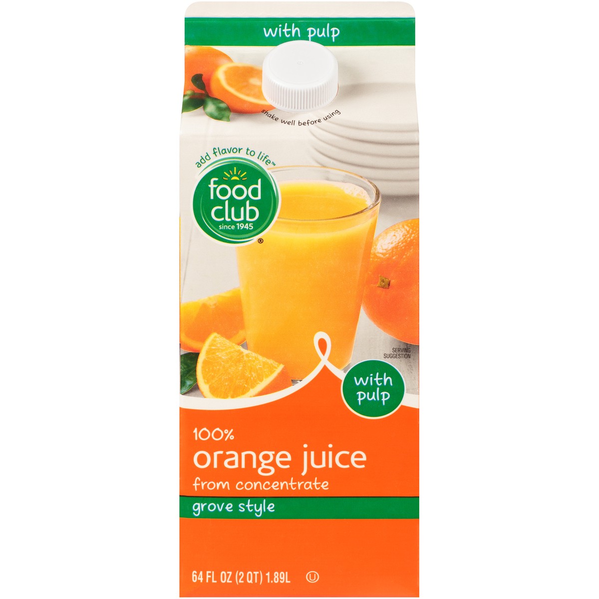 slide 1 of 10, Food Club Orange Juice Pulp Reconstituted - 64 oz, 64 oz