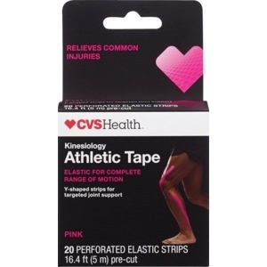 slide 1 of 1, CVS Health Kinesiology Athletic Tape Strips, Pink, 20 ct