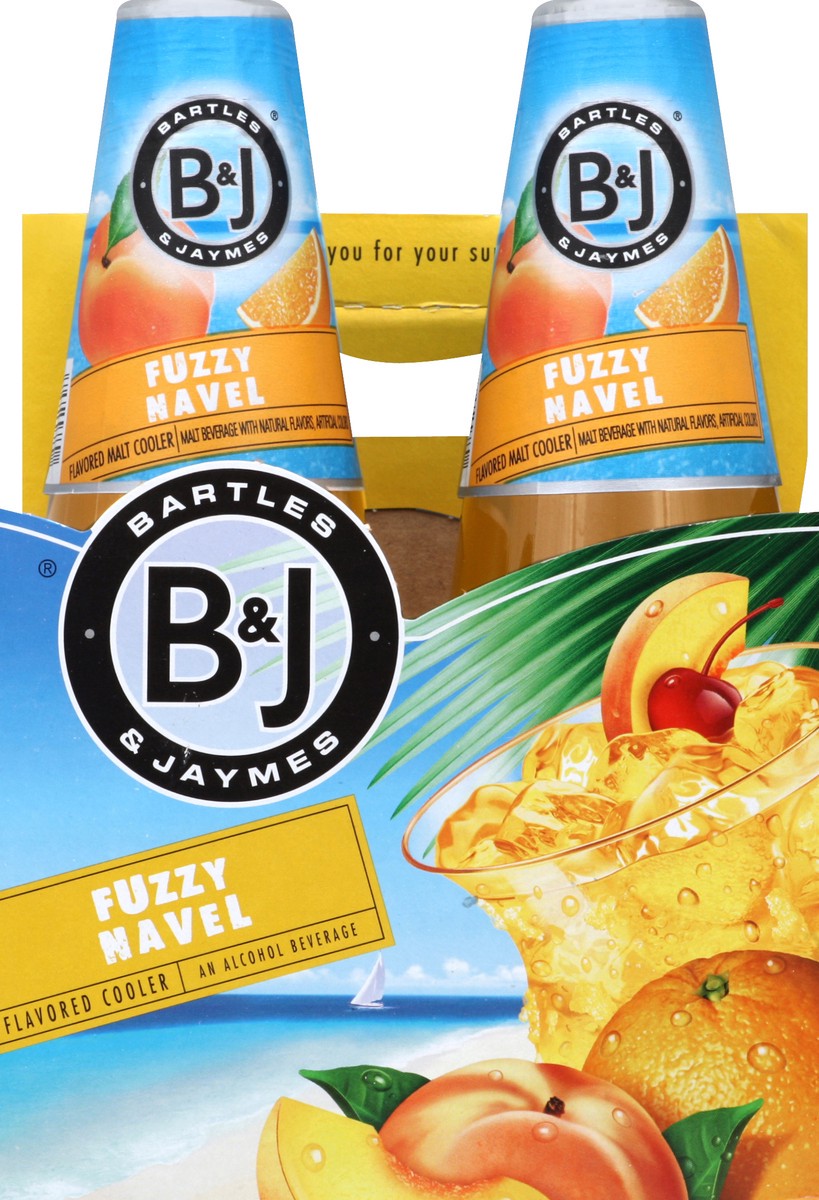 slide 5 of 6, Bartles & Jaymes Fuzzy Navel Malt Cooler, 4 ct; 12 oz