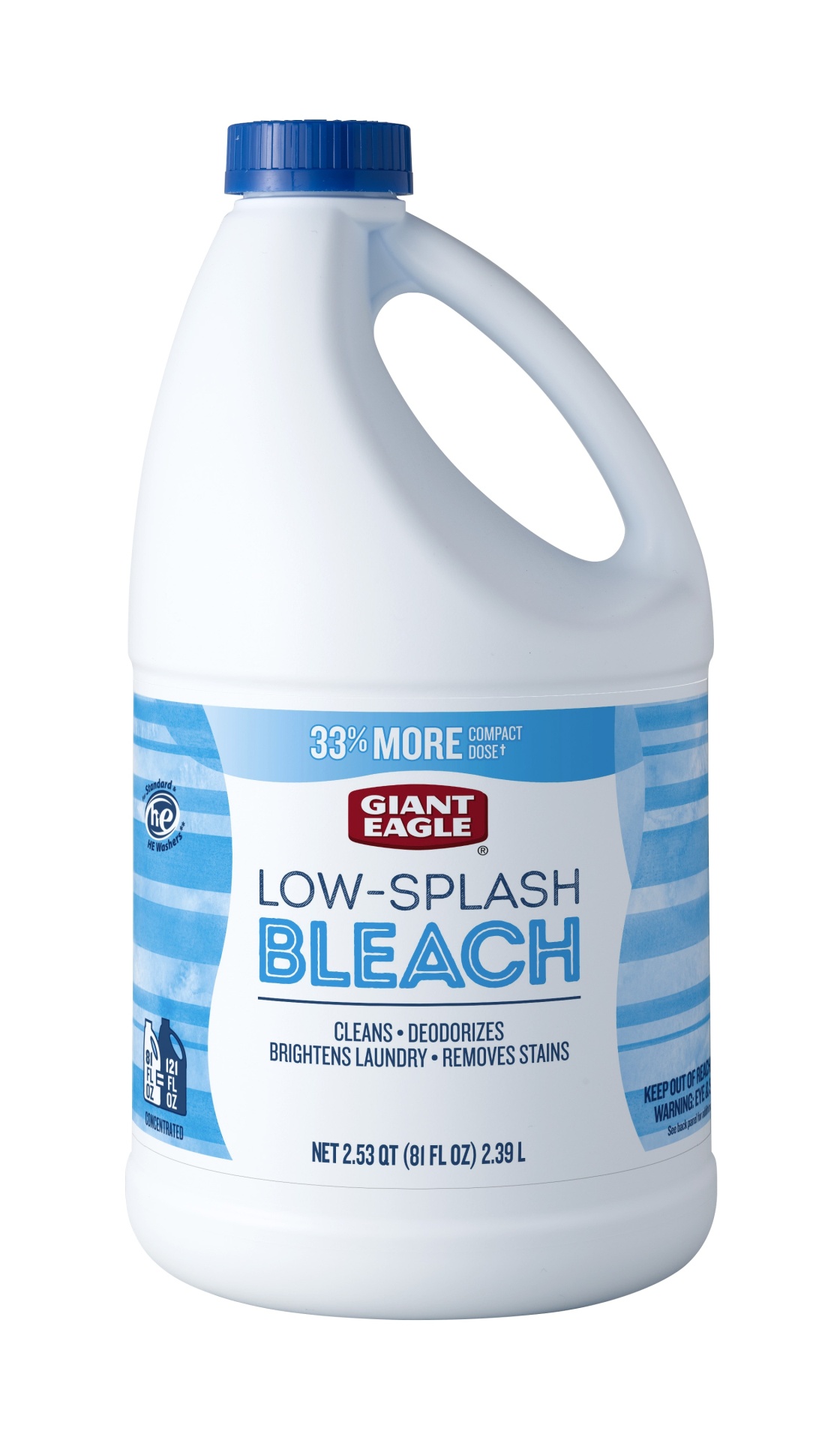 slide 1 of 1, Giant Eagle Regular Low Splash Bleach, 81 oz