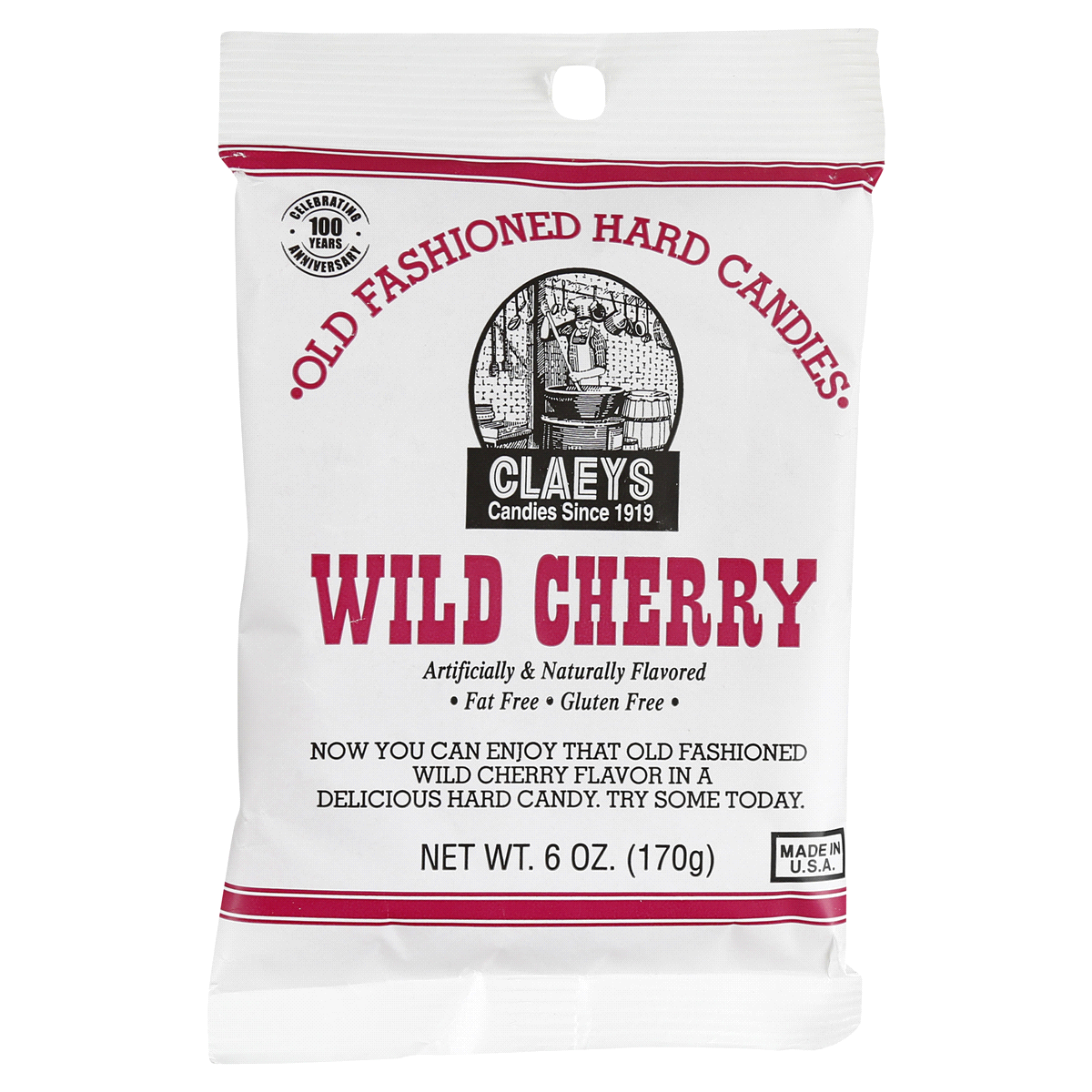 slide 1 of 1, Claeys Wild Cherry Old Fashioned Hard Candies, 6 oz