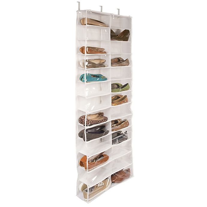 slide 1 of 1, Closetware Clear Over-the-Door 26-Pocket Shoe Organizer, 1 ct