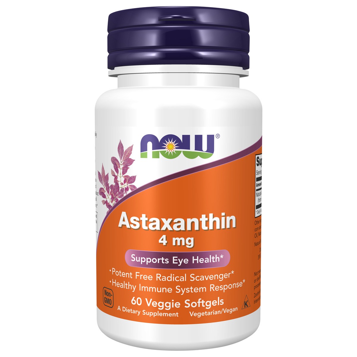 slide 1 of 4, NOW Astaxanthin 4 mg - 60 Veggie Softgels, 60 ct