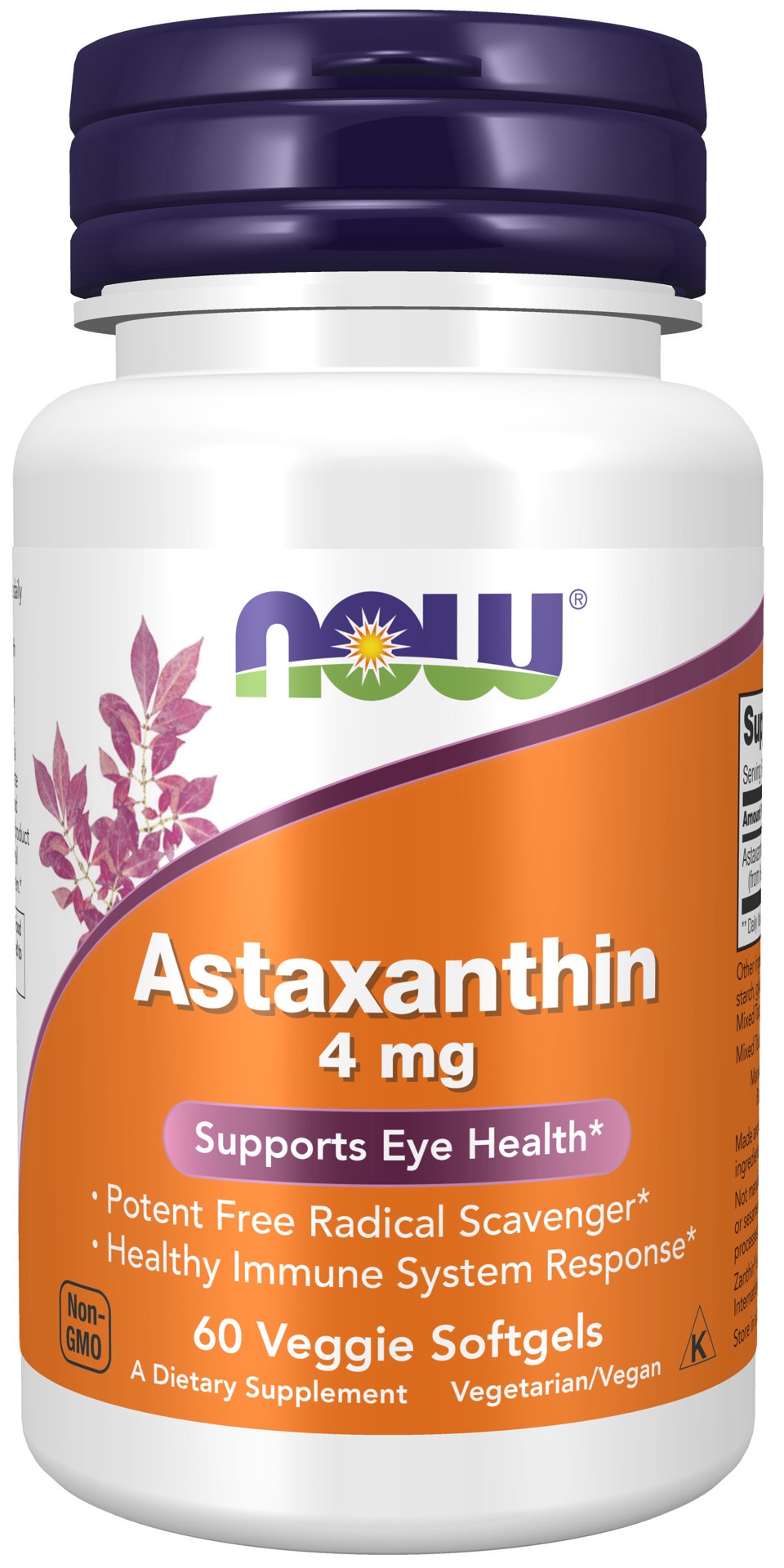 slide 1 of 4, NOW Astaxanthin 4 mg - 60 Veggie Softgels, 60 ct