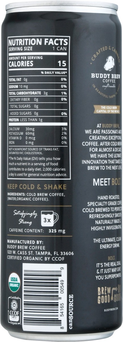 slide 8 of 14, Buddy Brew Coffee Bolt Organic Cold Brew Coffee - 10.5 fl oz, 10.5 fl oz
