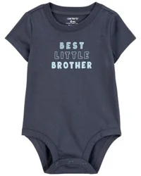 Carter's Baby Best Little Brother Short-Sleeve Bodysuit - Blue Blue NB